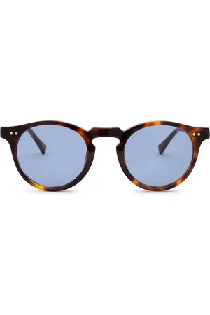 Nialaya Lentes de sol con armazón redonda estilo carey