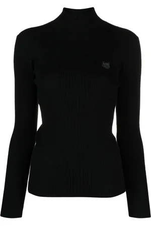 Maison Kitsuné Suéter con cuello vuelto y logo bordado