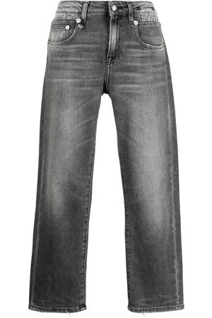 R13 Jeans capri con diseño recto