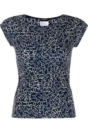 CHANEL Playera con estampado CC 2006