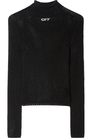 OFF-WHITE Suéter de tejido flojo con logo y cuello de tortuga