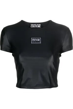 VERSACE Playera corta con parche del logo