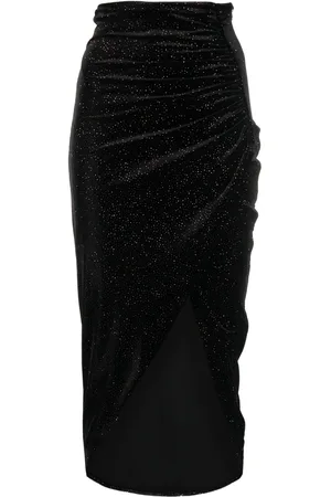 Patrizia Pepe Falda fruncida asimétrica con glitter