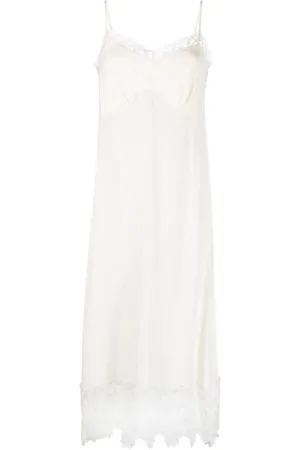 Simone Rocha Vestido midi con ribete de encaje