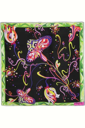 Puccini Mascada de seda con estampado gráfico
