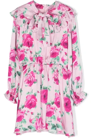 MISS BLUMARINE Vestido con logo bordado y estampado floral