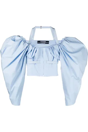 Jacquemus Blusa con cuello halter y mangas farol