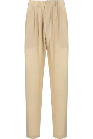 HANDRED Pantalones de seda holgados con pinzas