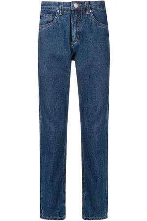 HANDRED Pantalones rectos con parche del logo y tiro medio