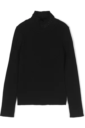 Twin-Set Suéter tejido de canalé con logo bordado