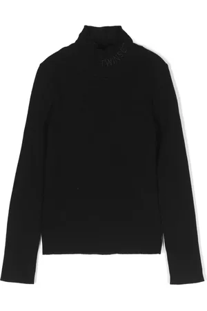 Twin-Set Suéter tejido de canalé con logo bordado