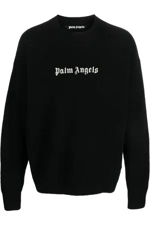 Palm Angels Suéter con logo en intarsia y cuello redondo
