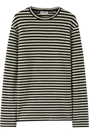 Jil Sander Playera con parche del logo y motivo de rayas