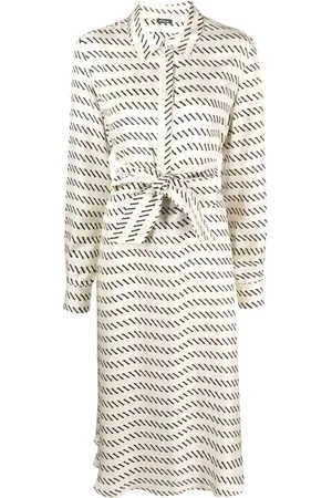 Kiton Vestido corto de seda con monograma