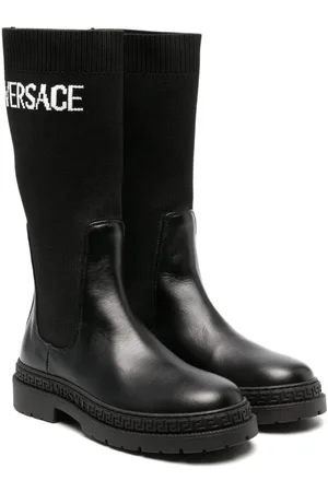 VERSACE Botas altas con logo estampado