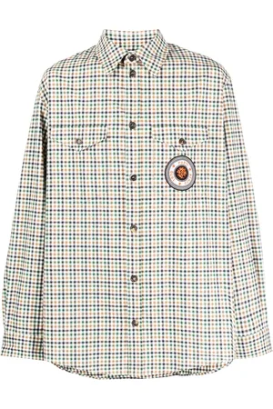 Kenzo Camisa con motivo de cuadros y parche del logo