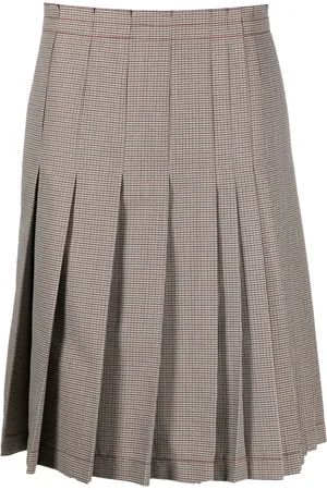 Marni Falda midi con diseño plisado y estampado de cuadros