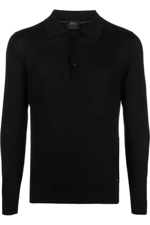 BRIONI Playera tipo polo de cachemira manga larga