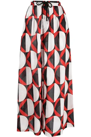 Cynthia Rowley Falda con estampado gráfico y cintura alta
