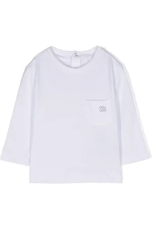 DOUUOD KIDS Playera manga larga con logo estampado
