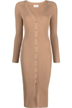 P.A.R.O.S.H. Vestido midi tejido de canalé