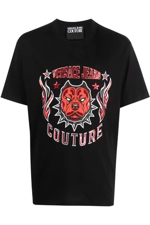 VERSACE Playera con detalles de lentejuelas y logo