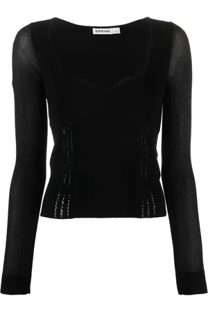 Simkhai Top de tejido fino con escote en forma de corazón