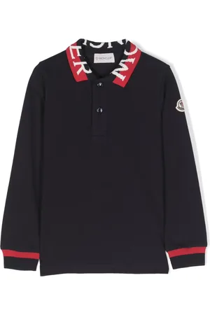 Moncler Playera tipo polo con franja del logo