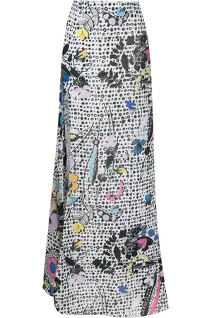 AMIR SLAMA Falda larga con estampado floral