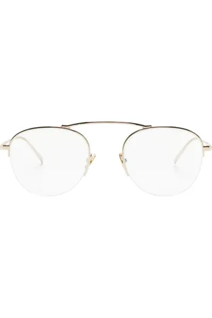 Saint Laurent Lentes con armazón redonda y logo grabado