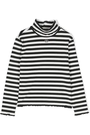 Twin-Set Top con cuello de tortuga y motivo de rayas