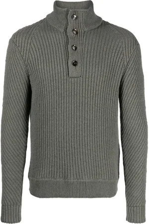 BRIONI Suéter de canalé grueso