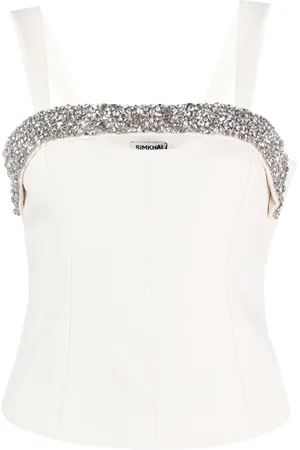 Simkhai Top estilo corset con detalles de cristal