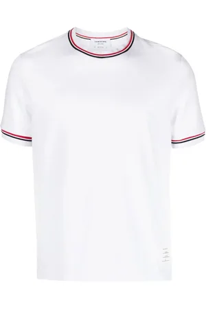 Thom Browne Playera con cuello redondo y parche del logo