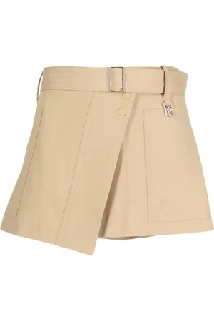 Low Classic Falda corta con diseño asimétrico y cinturón