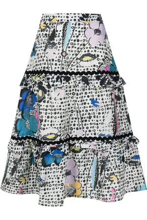 AMIR SLAMA Falda midi con estampado floral