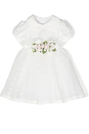 COLORICHIARI Vestido manga corta con aplique floral