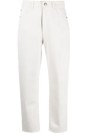 MOORER Pantalones capri con tiro medio