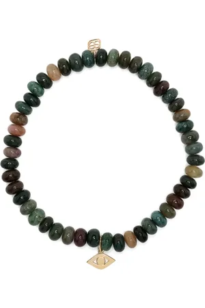 Sydney Evan Pulsera Evil Eye en oro amarillo de 14kt con mostacillas