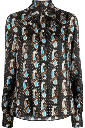 Etro Camisa de seda con estampado de cachemira