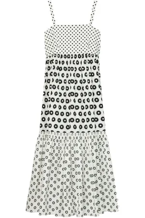 Tory Burch Vestido acampanado con estampado gráfico