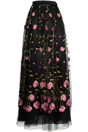 Giambattista Valli Falda larga de tul con bordado floral