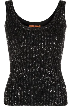 Missoni Camiseta tejida de canalé con hilos metalizados
