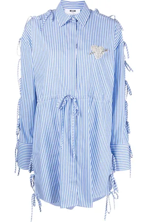 Msgm Vestido camisero con motivo de rayas