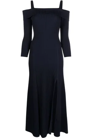 Ganni Vestido midi con hombros descubiertos