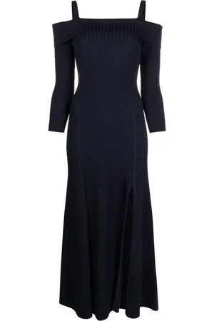 Ganni Vestido midi con hombros descubiertos