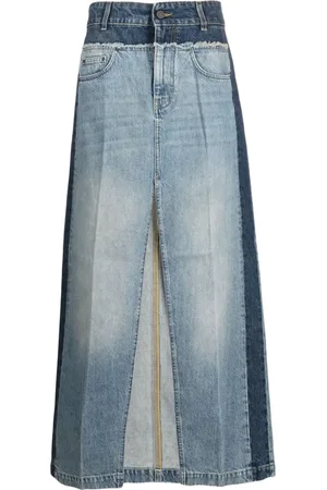 Stella McCartney Falda larga de mezclilla con paneles