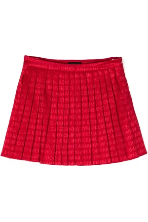 Emporio Armani Falda corta con diseño plisado y logo estampado
