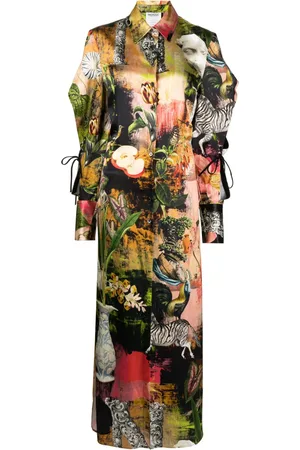 MONSE Vestido camisero con detalle de agujetas