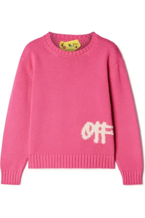 OFF-WHITE Suéter tejido de canalé con logo estampado